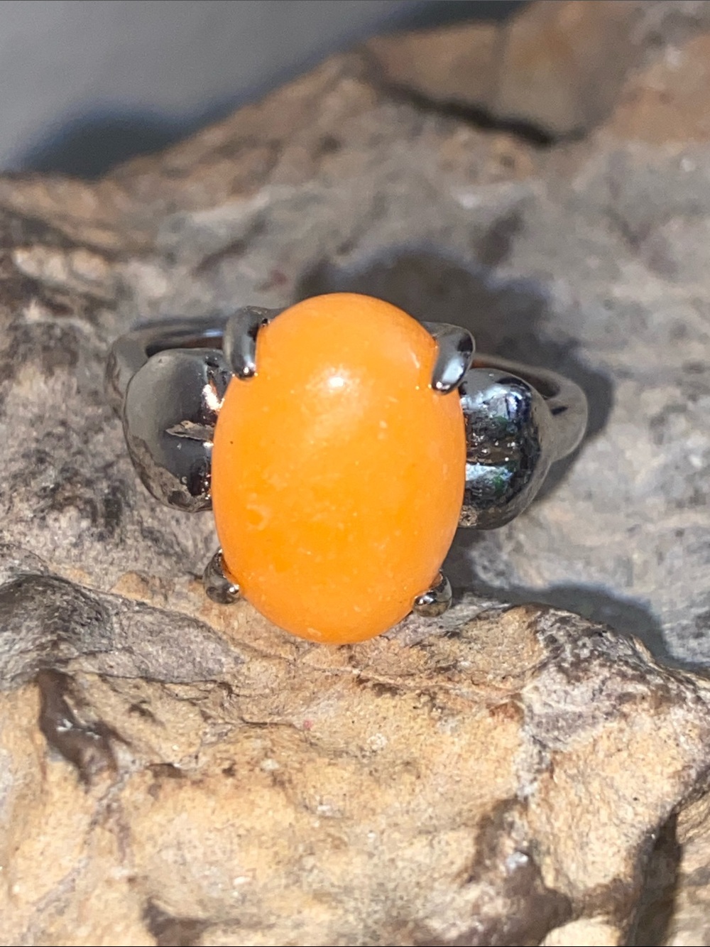 5/$10❤️❤️❤️NEW Silver Tone Zinc Alloy Resin Cabochon Ring